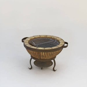 Bonfire Bowl 610 Stripe Smooth Inner – Mild Steel Trim